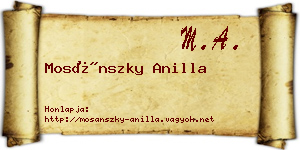 Mosánszky Anilla névjegykártya